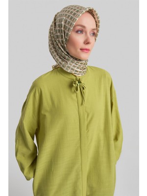 Armine Broşlu Tunik Elbise 24Y4107 Fıstık
