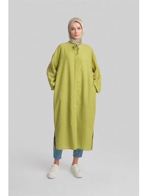 Armine Broşlu Tunik Elbise 24Y4107 Fıstık