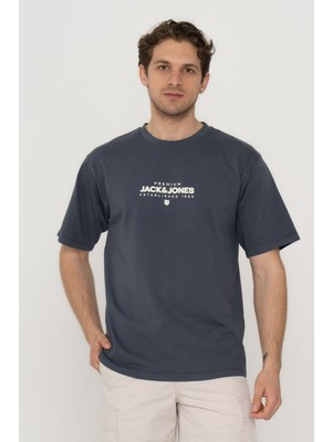 Jack & Jones Erkek Gögüs Logo Baskili Tisört - Bluhuxi