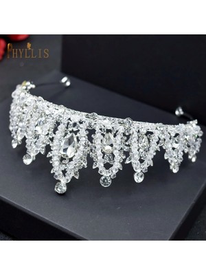 Qiuhong Shop A136 Altın A125 Gelin Taçlar Prenses Kafa Kristal Gelin Tiaras Tasarımcı Düğün Saç Takı Kraliçe Diadem Başlıklar Kadın Şapkalar (Yurt Dışından)