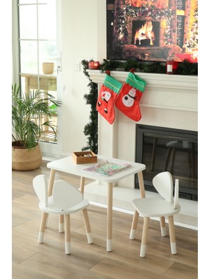 The Mimar White Mickey Fare Masa + 2 Sandalye