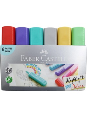 Faber-Castell 18'li Fosforlu Kalem Seti (6 Metalik+6 Pastel+6 Floresan)