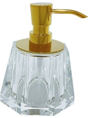 System Banyo Aksesuarları Cyrstal Bath Accessory Soap Dispenser Transparent/Gold 150 ml - 148x120x120 mm