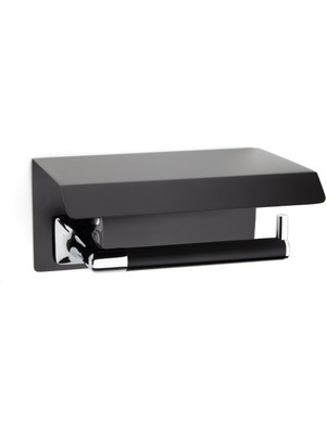 Pruva Kapaklı Tuvalet Kağıtlığı Krom-Siyah 85X118X170 Mm