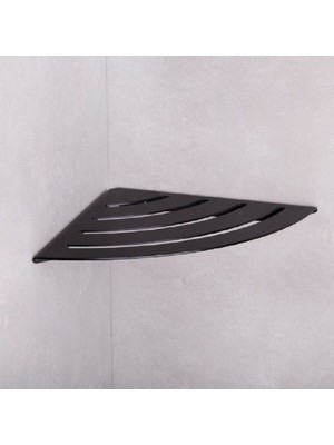 System Banyo Aksesuarları Duş Raf Sistemi Siyah Renk 21 cm