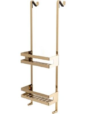 System Banyo Aksesuarları Duvara Monte Banyo Duş Raf Sistemi Gold 24.2 cm