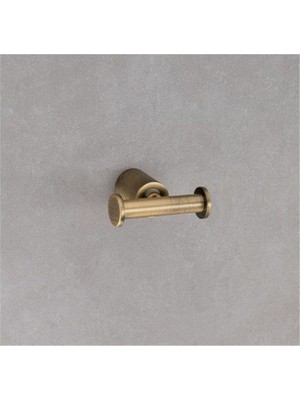 System Banyo Aksesuarları Icona Duvara Monte İkili Askılık Antik 32x8x84 mm