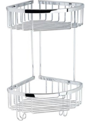 System Banyo Aksesuarları Köşe 2'Li Duş Rafı Krom Renk 25 cm