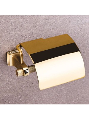 Sparklıne Kapaklı Tuvalet Kağıtlığı Altın Rengi 88X95X156 Mm