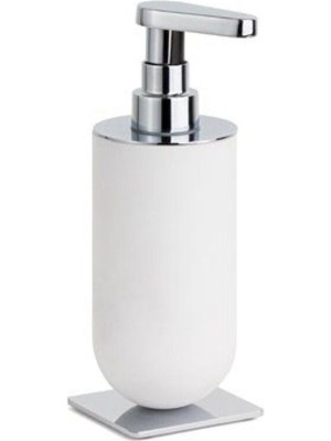System Banyo Aksesuarları Reçine Tezgah Üstü Sıvı Sabunluk Beyaz|Krom 208x87x72 mm