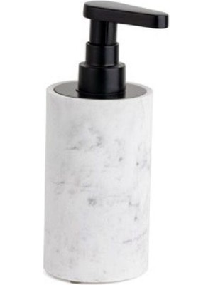 System Banyo Aksesuarları Reçine Tezgah Üstü Sıvı Sabunluk Mermer Desenli|Siyah 190x73x88 mm