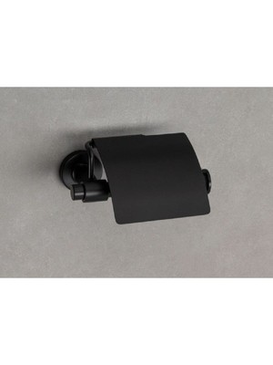 Ezel Kapaklı Tuvalet Kağıtlığı Siyah Renk 85X90X158 Mm