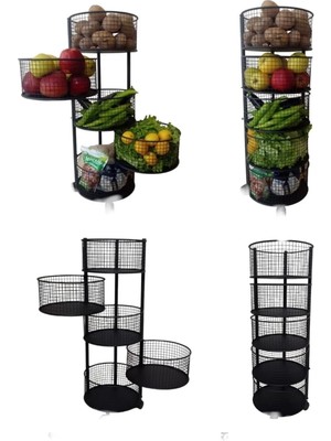 Piramit Dekor 5 Katli Metal Sebzelik Portatif Sebze Meyve Bakliyat Sepeti Imalattan Satışa