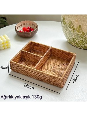 YC1 Rattan Masaüstü Saklama Kutusu, Uzaktan Kumanda Kutusu, Kalem Kutusu (Yurt Dışından)