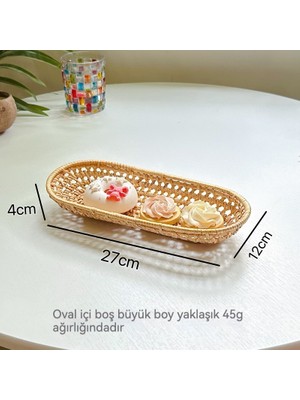 YC1 Tamamen El Yapımı Rattan Meyve Tabağı, Çatal-Bıçak Sepeti, Ekmek Atıştırma Sepeti (Yurt Dışından)