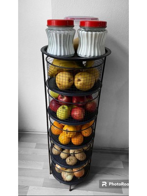 Piramit Dekor 5 Katli Sebzelik Portatif Sebze Meyve Bakliyat Sepeti Imalattan Satışa