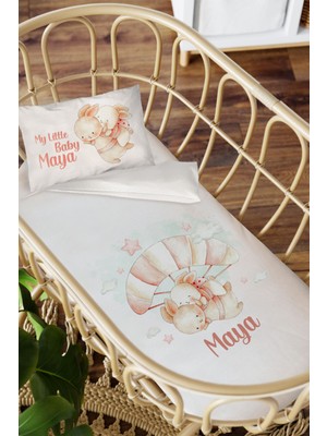 Homamia Isme Özel Anne Yanı 60X100 Beşik Uyku Nevresim Takımı