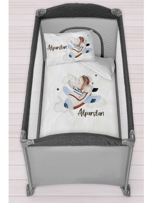 Homamia Isme Özel 75X120 Park Yatak Beşik Nevresim Takımı