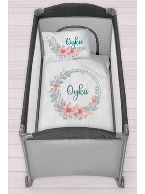 Homamia Isme Özel 75X120 Park Yatak Beşik Nevresim Takımı