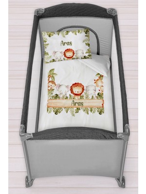 Homamia Isme Özel 75X120 Park Yatak Beşik Nevresim Takımı