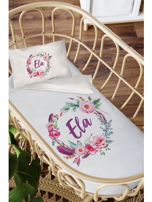 Homamia Isme Özel Anne Yanı 60X100 Beşik Uyku Nevresim Takımı