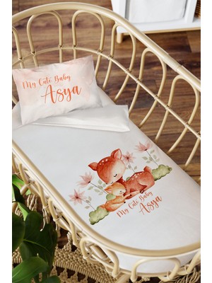 Homamia Isme Özel Anne Yanı 60X100 Beşik Uyku Nevresim Takımı