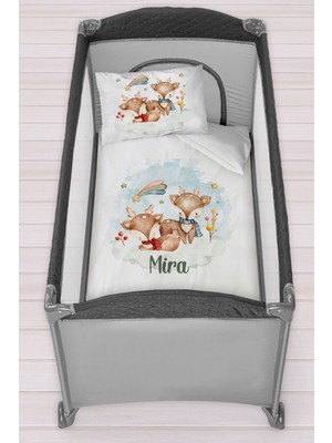 Homamia Isme Özel 75X120 Park Yatak Beşik Nevresim Takımı