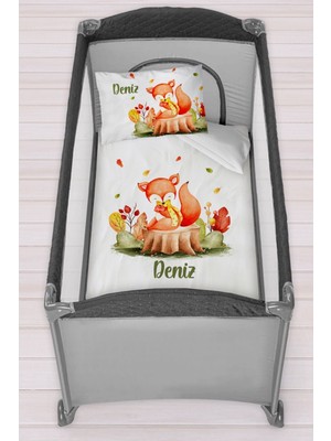 Homamia Isme Özel 75X120 Park Yatak Beşik Nevresim Takımı