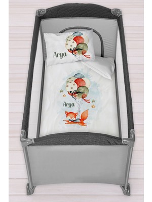 Homamia Isme Özel 75X120 Park Yatak Beşik Nevresim Takımı