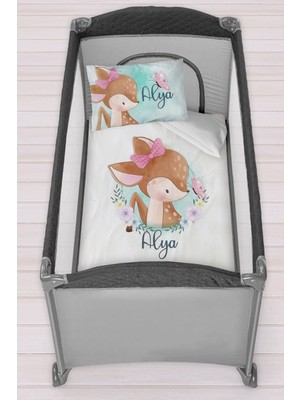 Homamia Isme Özel 75X120 Park Yatak Beşik Nevresim Takımı