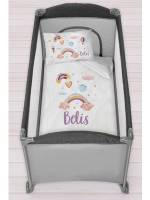 Homamia Isme Özel 75X120 Park Yatak Beşik Nevresim Takımı