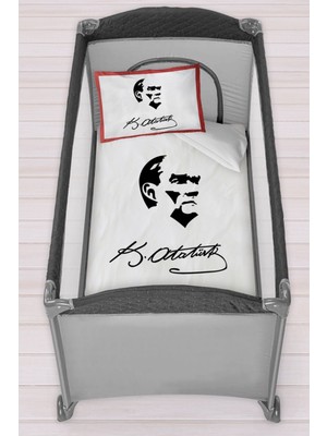 Homamia Isme Özel 75X120 Park Yatak Beşik Nevresim Takımı Atatürk