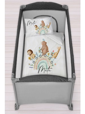 Homamia Isme Özel 75X120 Park Yatak Beşik Nevresim Takımı