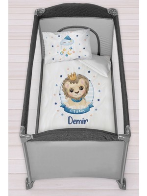 Homamia Isme Özel 75X120 Park Yatak Beşik Nevresim Takımı