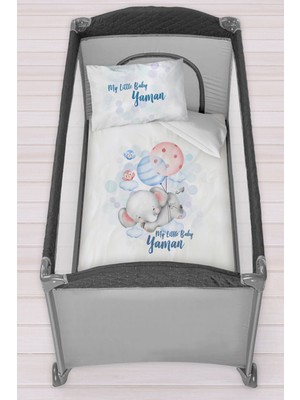 Homamia Isme Özel 75X120 Park Yatak Beşik Nevresim Takımı