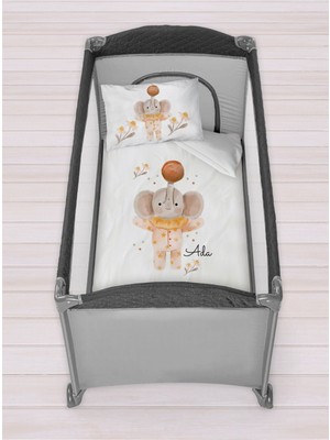 Homamia Isme Özel 75X120 Park Yatak Beşik Nevresim Takımı