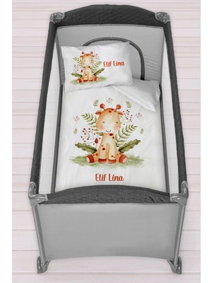 Homamia Isme Özel 75X120 Park Yatak Beşik Nevresim Takımı