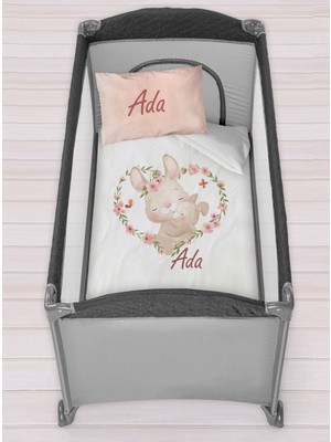 Homamia Isme Özel 75X120 Park Yatak Beşik Nevresim Takımı