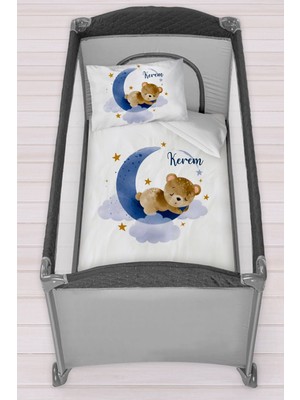 Homamia Isme Özel 75X120 Park Yatak Beşik Nevresim Takımı