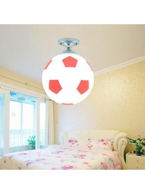 Xinhang 20CM Futbol Tavan Lambası Futbol LED Tavan Lambası Kapalı Bar Çocuk Yatak Odası Yatak Odası Aydınlatma Çocuk Lamba Ev Kırmızı (Yurt Dışından)