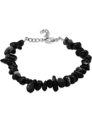 Gümüş Hediye Al Metal Zincirli Natural Kesim Süleyman Akik Doğaltaş Kadın Bileklik