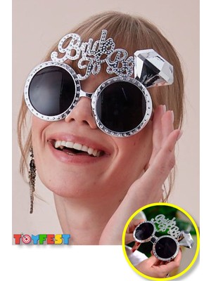 Toyfest Gümüş Silver Renkli Bride To Be Yazılı Gelin Gözlüğü 15X10 cm