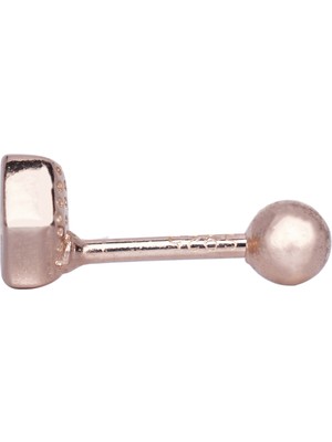 Nur Silver Pudra Taşlı Tektaş Gümüş Tragus Küpe NUR-KP00030