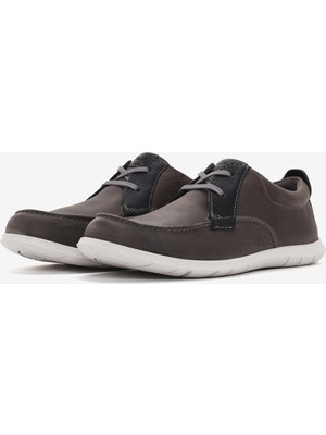 Clarks Erkek Light Grey Lea Spor Ayakkabı