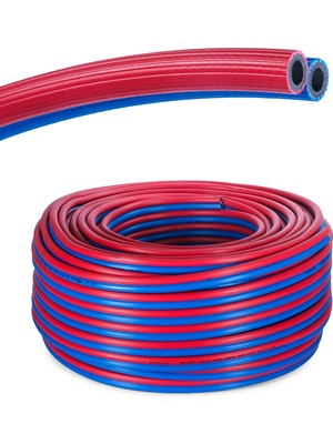 Çelik Çiftli Termo Hava Hortumu Iç Çaplar : 10-10 mm ( 3/8 Inch ) 100 Metre Kırmızı -Mavi