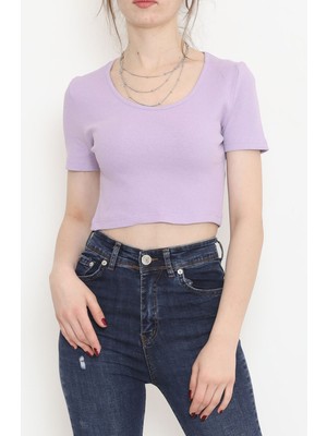 Göksin Crop T-Shirt Lila - 18418.1059.