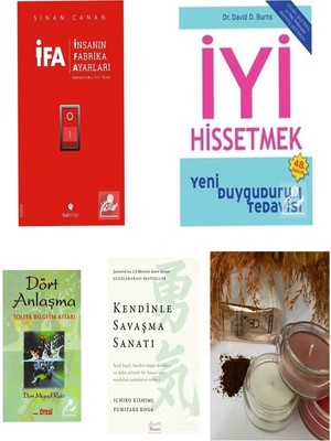 Insanın Fabrika Ayarları, Iyi Hissetmek, Dört Anlaşma, Kendinle Savaşma Sanatı - 4 Kitap Set +Mum ve Kahve