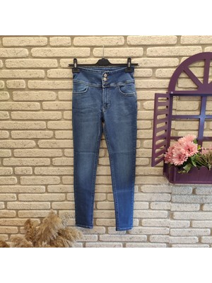 Pupool  Yüksek Bel Likralı Jean Pantolon 90 cm