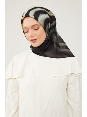 Levidor Soft Pamuk Eşarp - 90046-01 Siyah Bej