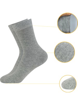 Eyon Socks Bambu Erkek Gri Soket Çorap (Burun Dikişsiz, Soft Yıkamalı) 12 Çift